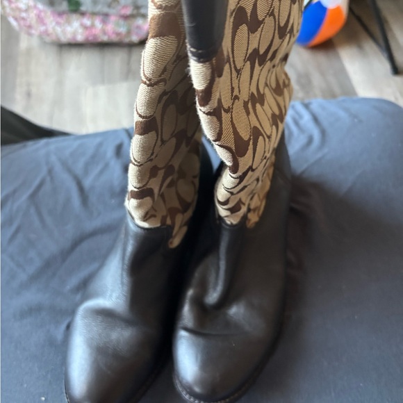 Coach Brown/Tan Signature Rain Boots - Picture 2 of 4